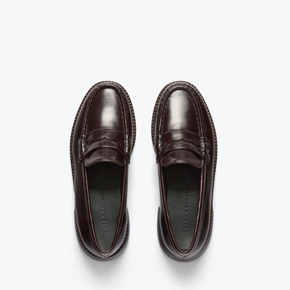 Freda Salvador Elba Penny Loafer in Rich Brown - Picture 2 of 9